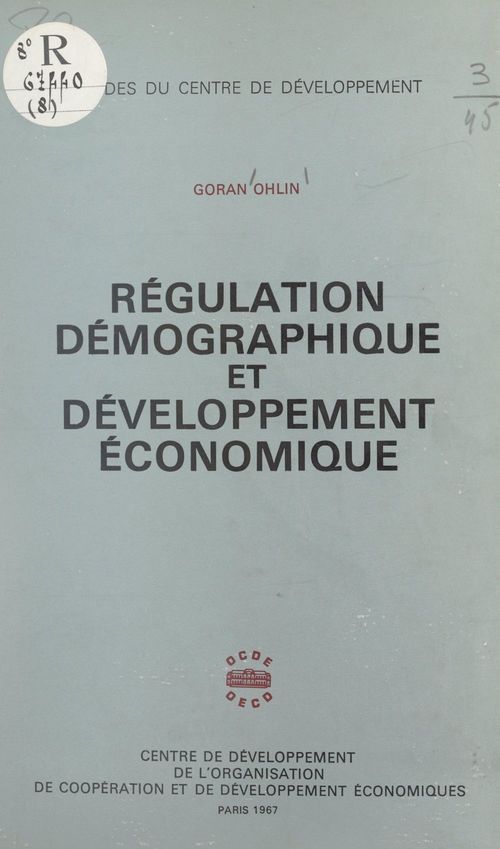 ebook cover of Régulation démographique et développement économique, by Goran Ohlin