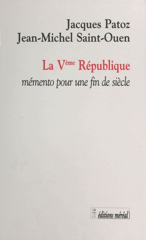 Couverture ebook de La Ve République, de Patoz, Saint Ouen