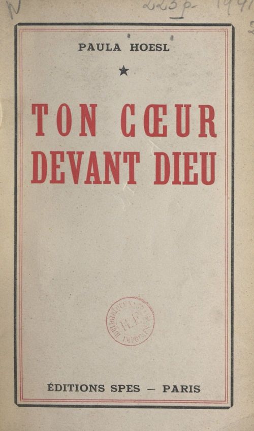 Couverture ebook de Ton coeur devant Dieu, de Paula Hoesl