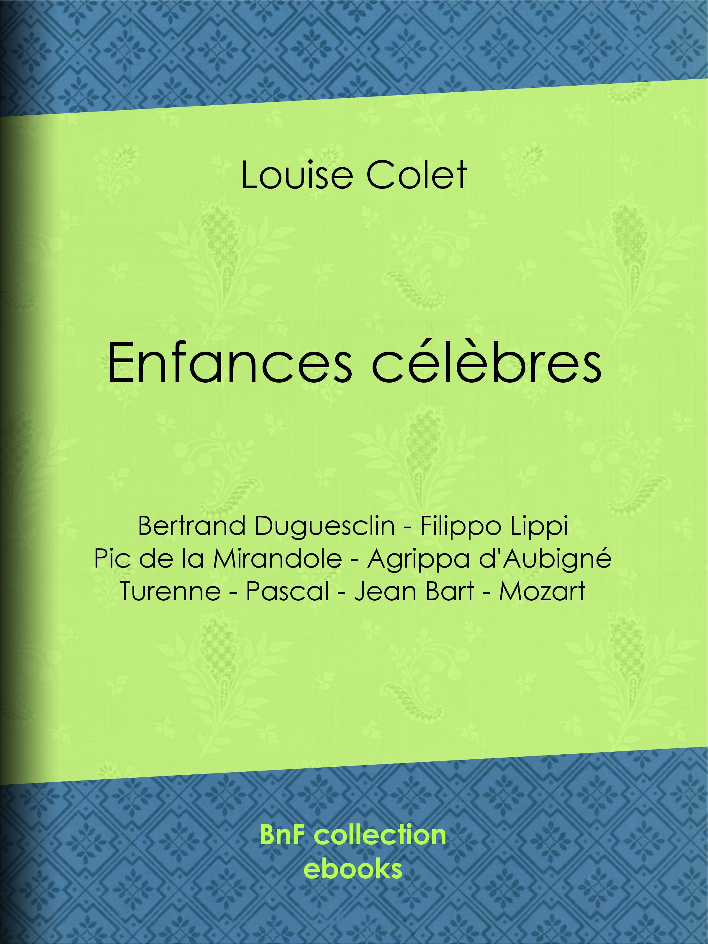 ebook cover of Enfances célèbres, by Louise Colet