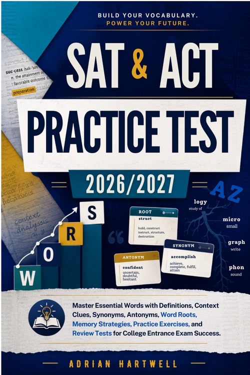 Couverture ebook de SAT & ACT PRACTICE TEST 2026/2027, de Adrian Hartwell