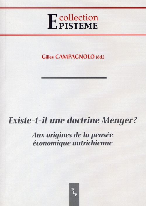 Couverture ebook de Existe-t-il une doctrine Menger ?, de
