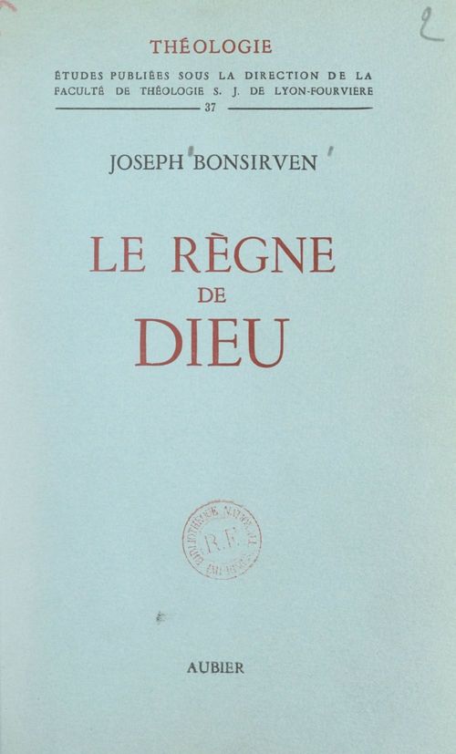 Couverture ebook de Le règne de Dieu, de Joseph Bonsirven