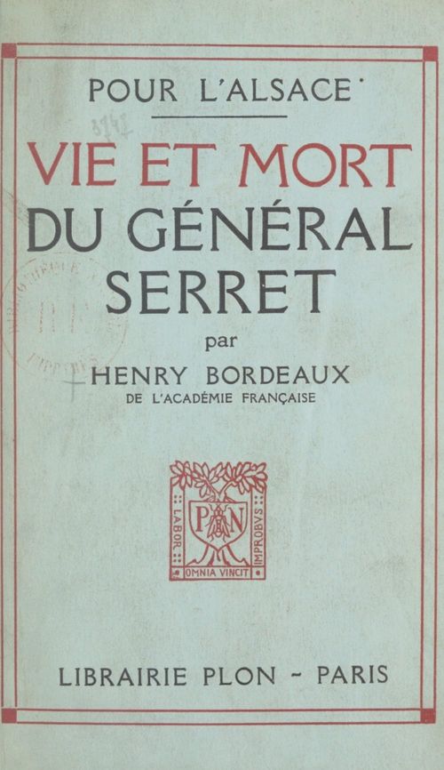 ebook cover of Pour l'Alsace, vie et mort du général Serret, by Henry Bordeaux