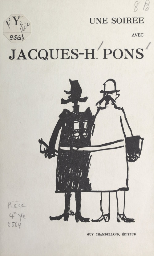 Couverture ebook de Une soirée avec Jacques-H. Pons, de Jacques-H. Pons