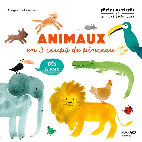 Couverture ebook de Animaux en 3 coups de pinceau, de Marguerite* Courtieu