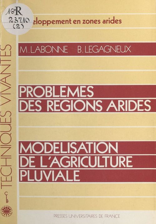 ebook cover of Problèmes des régions arides, by Bruno Legagneux, Michel Labonne