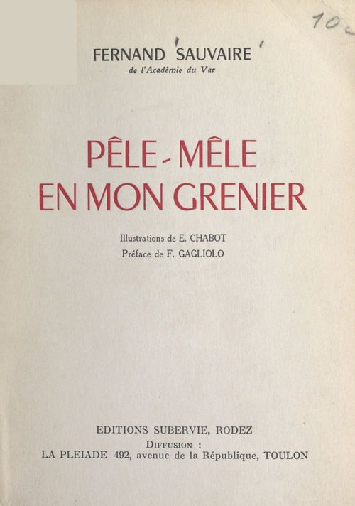 Couverture ebook de Pêle-mêle en mon grenier, de Fernand Sauvaire