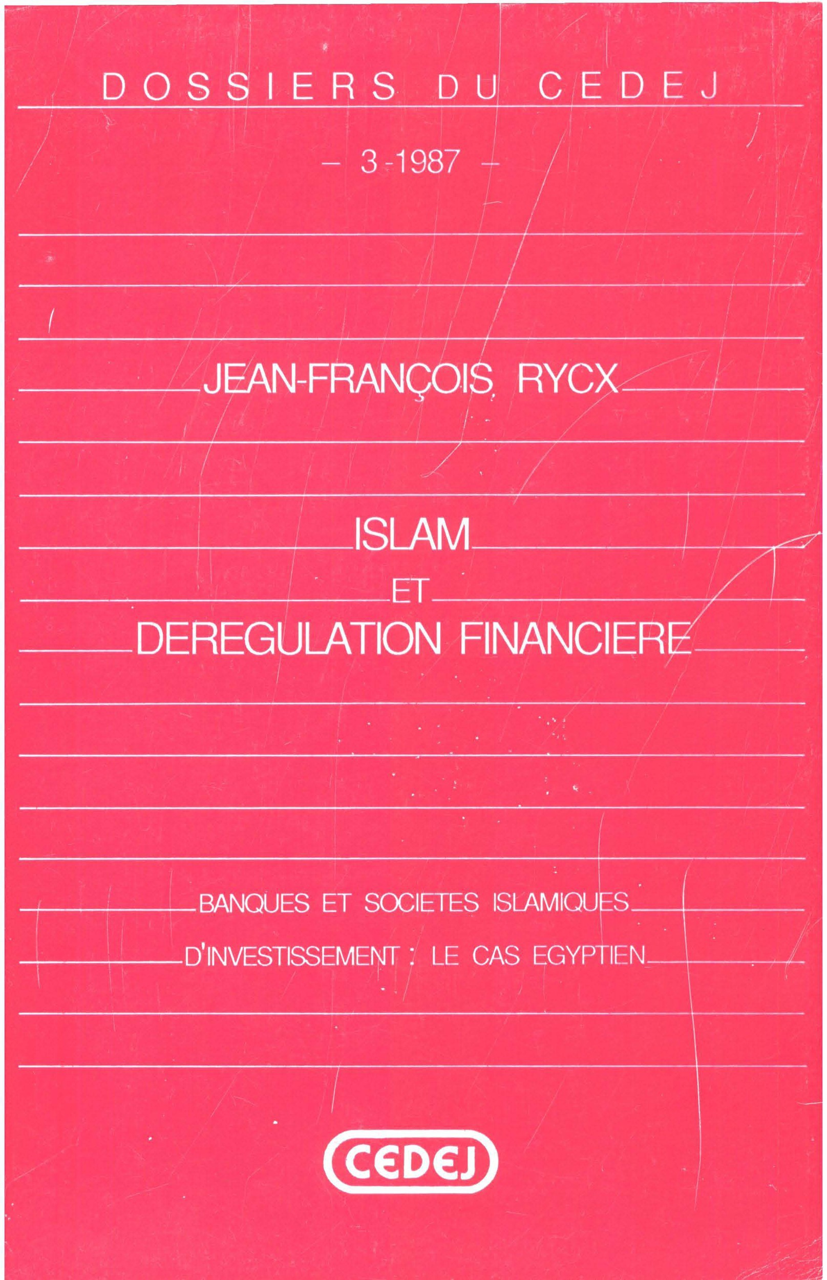 ebook cover of Islam et dérégulation financière, by Jean-Francois Rycx