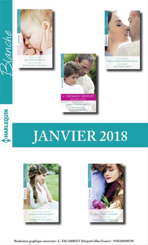 Couverture ebook de 10 romans Blanche + 1 gratuit (Janvier 2018 n°1346 à 1350), de Collectif
