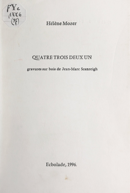 Couverture ebook de Quatre trois deux un, de Helene Mozer