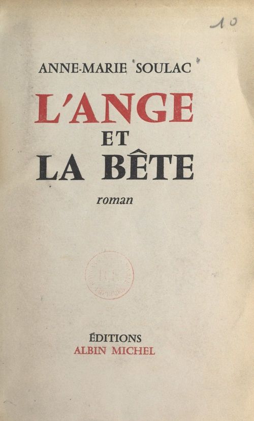 Couverture ebook de L'ange et la bête, de Anne-Marie Soulac