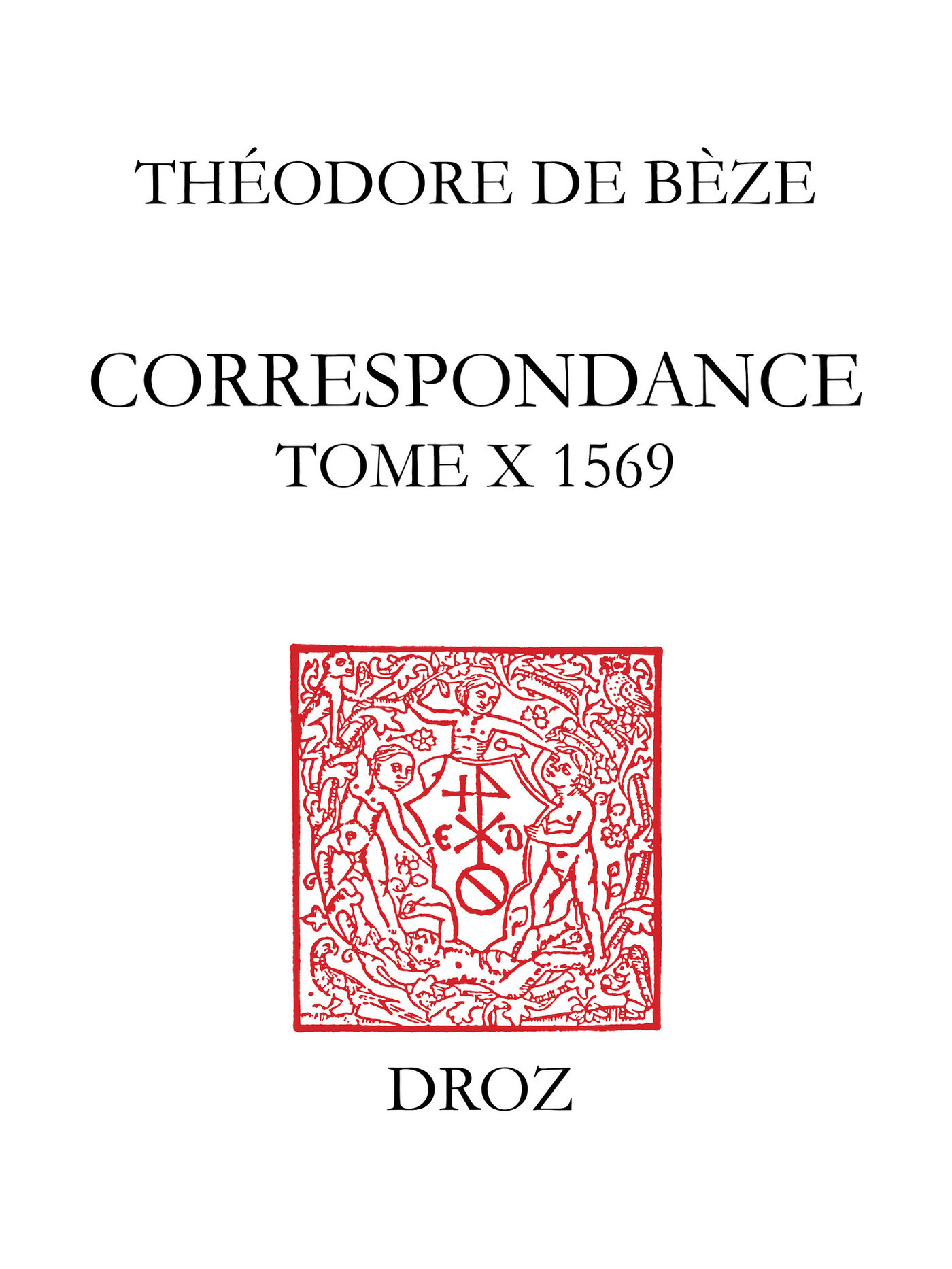 Couverture ebook de Correspondance, de De B Ze Th Odore