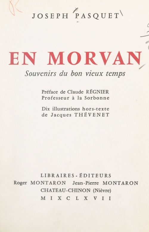 Couverture ebook de En Morvan, de Joseph Pasquet