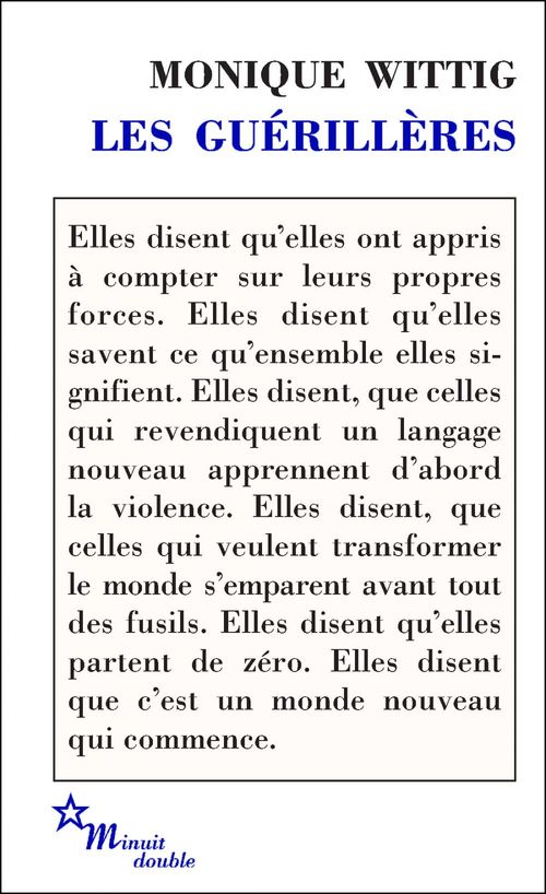 ebook cover of Les Guérillères, by Monique Wittig