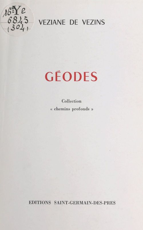 Couverture ebook de Géodes, de Veziane De Vezins