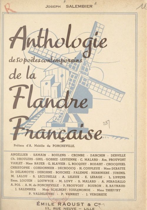 Couverture ebook de Anthologie de 50 poètes contemporains de la Flandre française, de Joseph Salembier