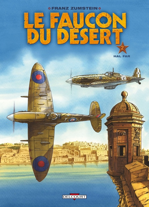Couverture ebook de Le Faucon du désert T02 - Hal Far, de Franz Zumstein