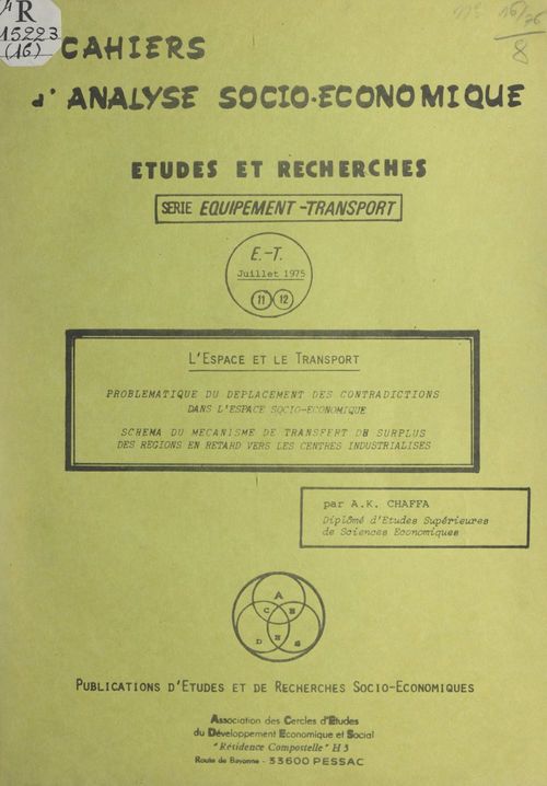 Couverture ebook de L'espace et le transport, de Alphonse Kolawole Chaffa