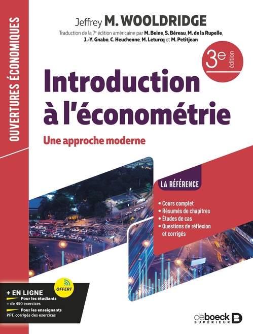Couverture ebook de Introduction à l'économétrie, de Jeffrey Wooldridge