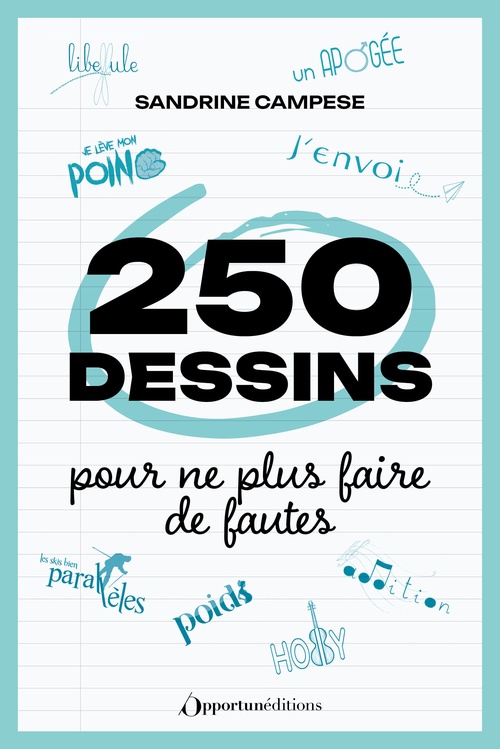 Couverture ebook de 250 dessins pour ne plus faire de fautes, de Sandrine Campese