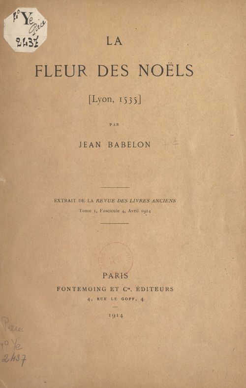 Couverture ebook de La fleur des Noëls, de Jean Babelon
