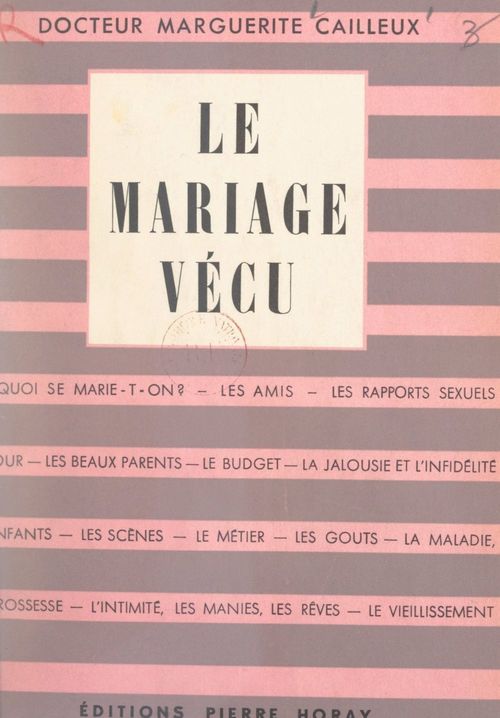 Couverture ebook de Le mariage vécu, de Marguerite Cailleux