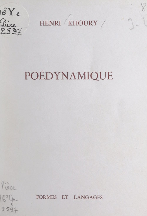 Couverture ebook de Poédynamique, de Henri Khoury