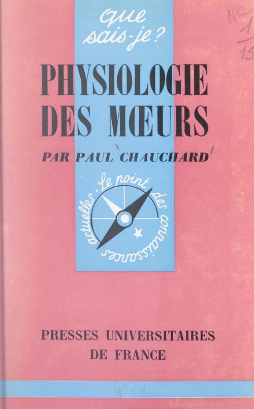 Couverture ebook de Physiologie des moeurs, de Paul Chauchard