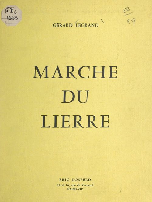 Couverture ebook de Marche du lierre, de Gerard Legrand