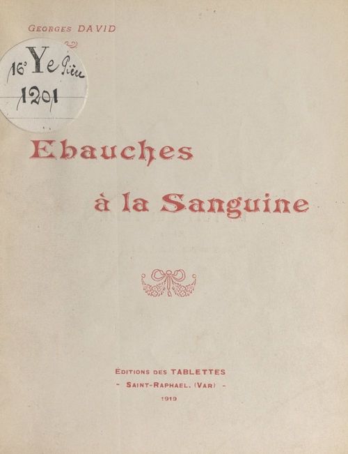 Couverture ebook de Ébauches à la sanguine, de Georges David