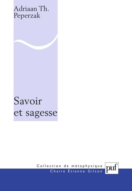 ebook cover of Savoir et sagesse, by Adriaan Peperzak