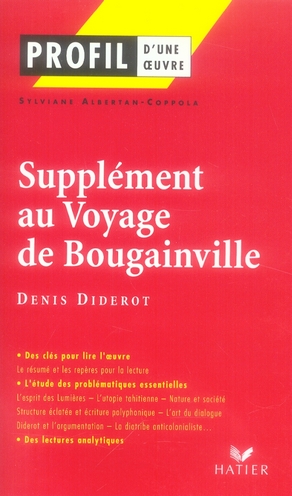 Couverture ebook de Profil - Diderot : Supplément au voyage de Bougainville, de Sylviane Albertan-Coppola