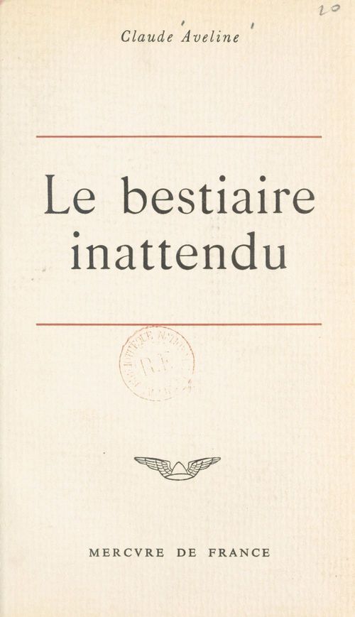 ebook cover of Le bestiaire inattendu, by Claude Aveline
