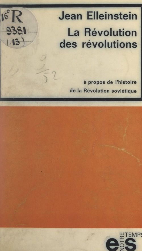 ebook cover of La Révolution des révolutions, by Jean Elleinstein