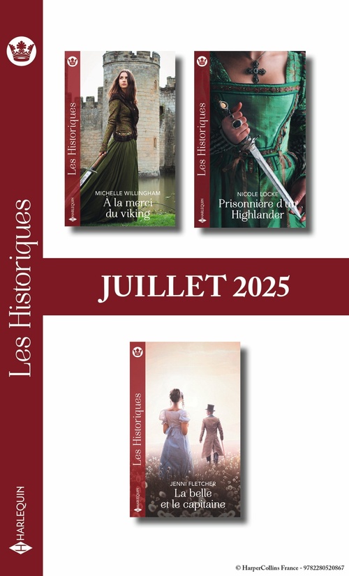 ebook cover of Pack mensuel Les Historiques - 3 romans (Juillet 2025), by Michelle Willingham, Jenni Fletcher, Nicole Locke