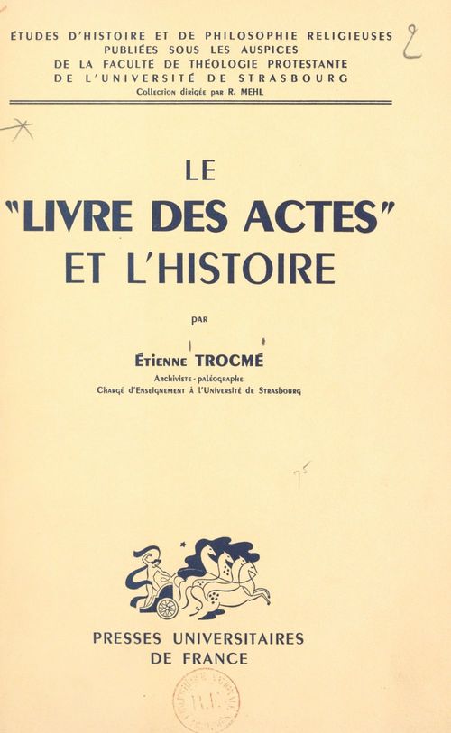 ebook cover of Le "Livre des Actes" et l'histoire, by Etienne Trocmé