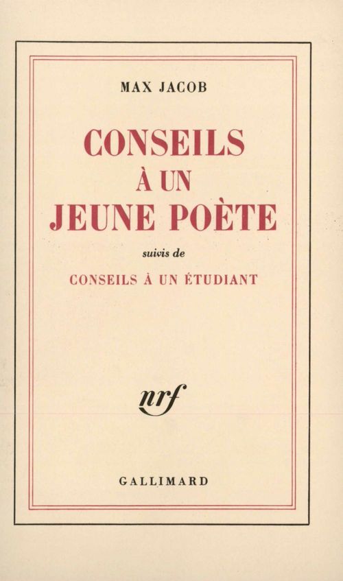 Couverture ebook de Conseils à un jeune poète / Conseils à un étudiant, de Max Jacob