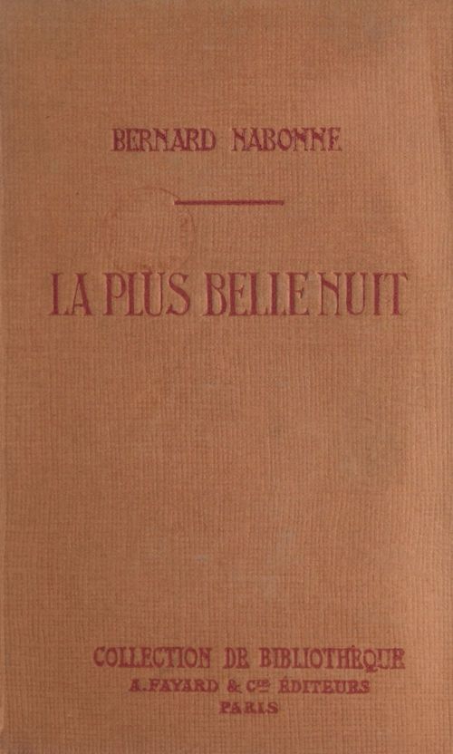 Couverture ebook de La plus belle nuit, de Bernard Nabonne