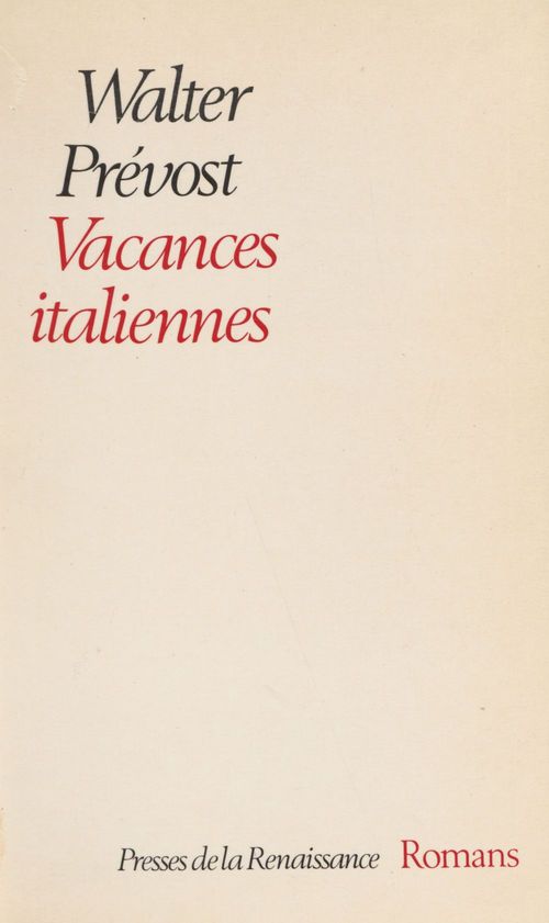 Couverture ebook de Vacances italiennes, de Walter Prévost