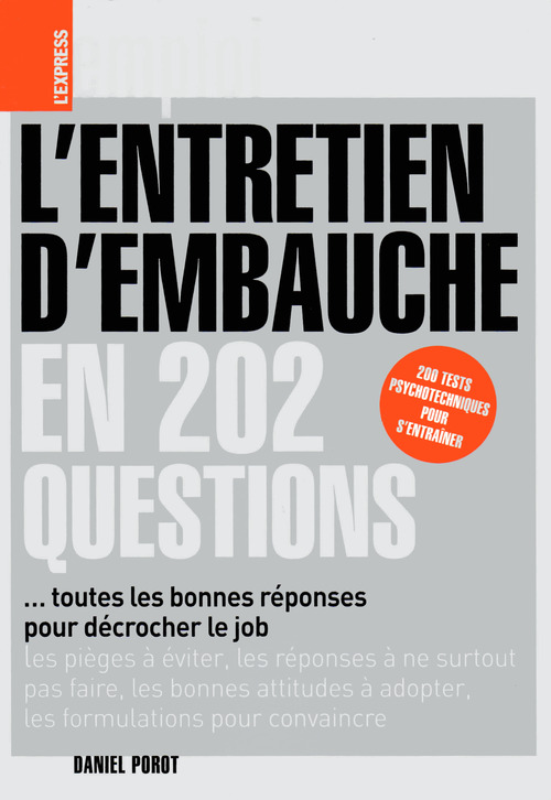 Couverture ebook de L'entretien d'embauche en 202 questions, de Daniel Porot
