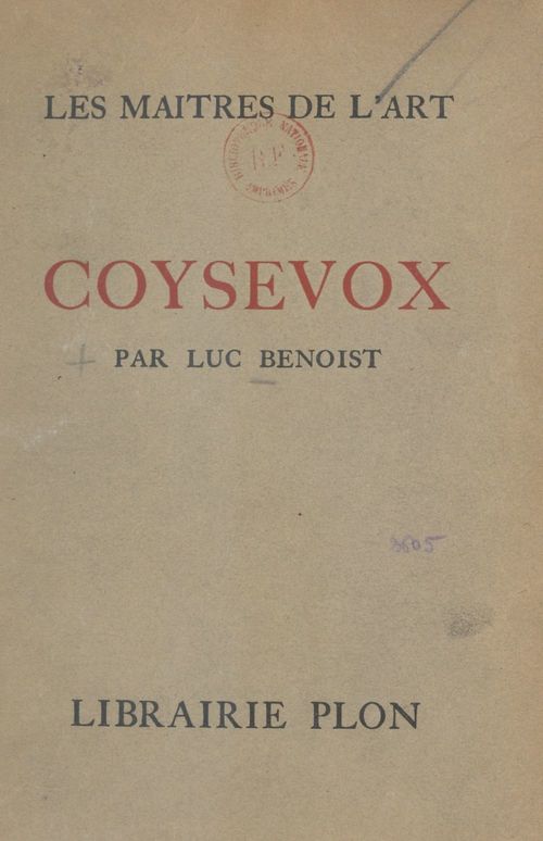 Couverture ebook de Coysevox, de Luc Benoist