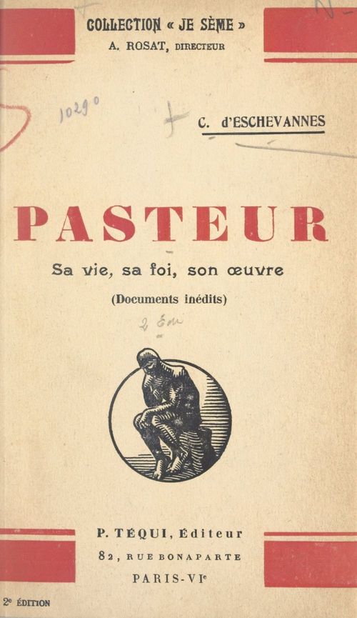 ebook cover of Pasteur, by Carlos D'Eschevannes