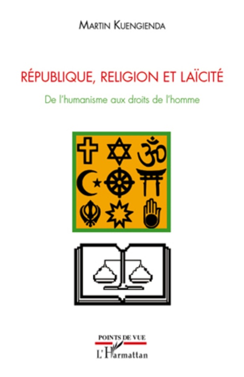 Couverture ebook de République, religion et laïcité, de Martin Kuengienda