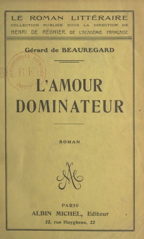 ebook cover of L'amour dominateur, by Gerard De Beauregard
