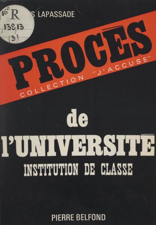 Couverture ebook de Procès de l'université, de Georges Lapassade