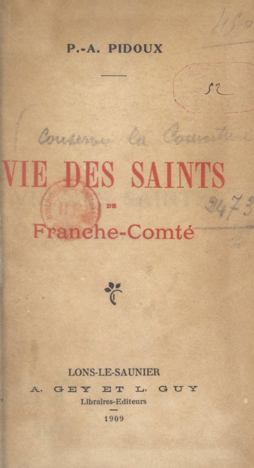 ebook cover of Vie des Saints de Franche-Comté, by Pierre-Andre Pidoux