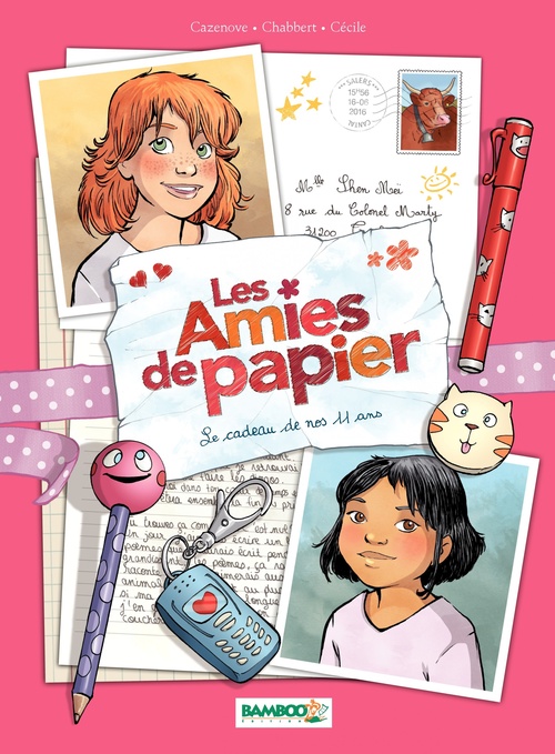 Couverture ebook de Les amies de papier - Tome 1, de Christophe Cazenove, Ingrid Chabbert, Cécile