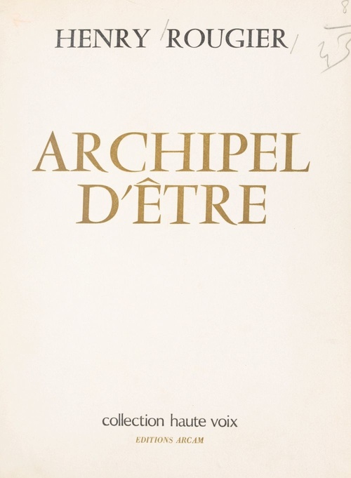 ebook cover of Archipel d'être, by Henry Rougier