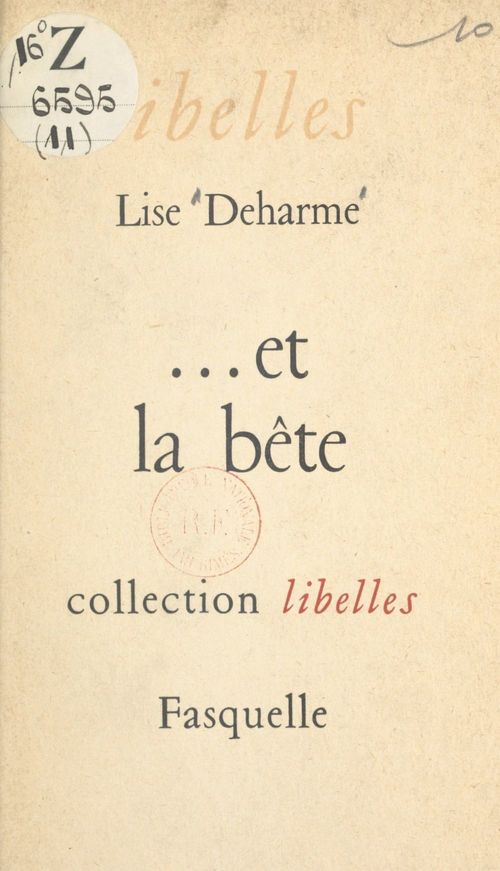 Couverture ebook de Et la bête, de Lise Deharme